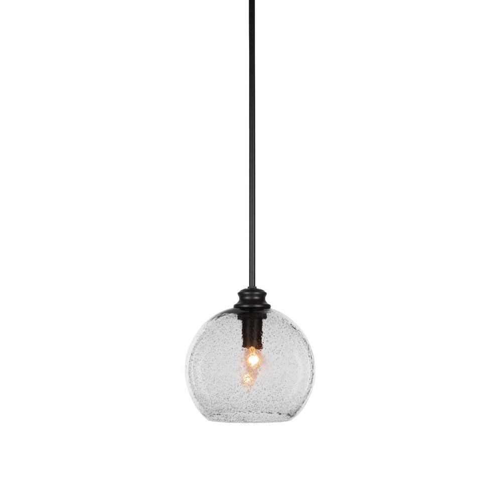 Langdale 60-Watt 1-Light Matte Black Shaded Mini Pendant Light with ...