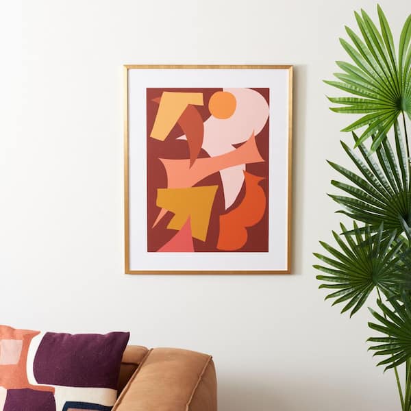 SAFAVIEH Tango Lessons Framed Mixed Media Abstract Wall Art 4 in. x 27 in.