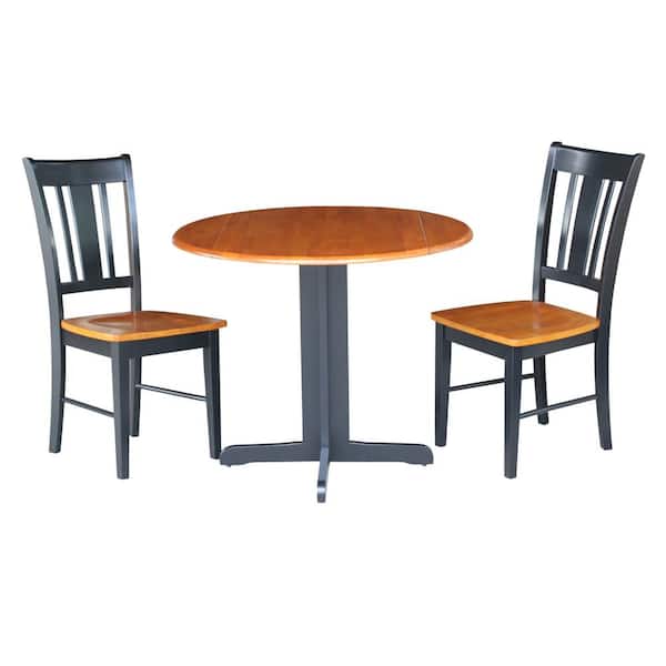Unbranded 3-Piece Black and Cherry Dining Set