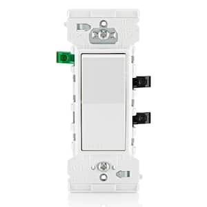 Decora Lever Edge Easy Install 15 Amp 120/277-Volt Single Pole Switch, White (10-Pack) E5601-MW