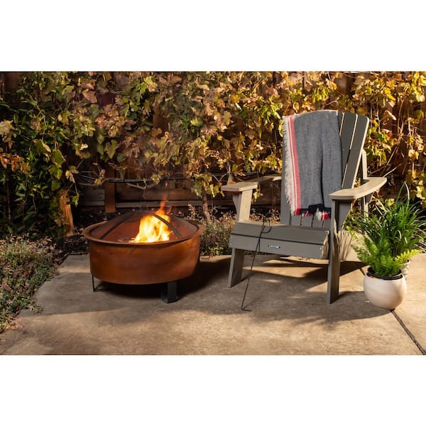 Sterling Oaks Tripoli 26 in. Diam Wood Burning Fire Pit with lid and poker