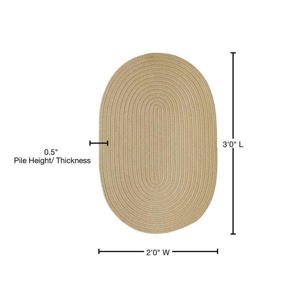 Boca Raton Linen Oval Braided Easy-Care Area Rug