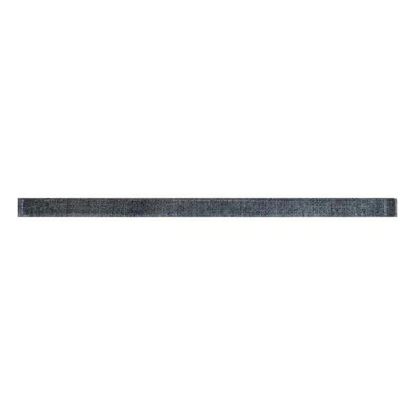 Apollo Tile Montana 0.6 in. x 12 in. Dark Gray Glass Glossy Pencil Liner Tile Trim (0.5 sq. ft./case) (10-pack)