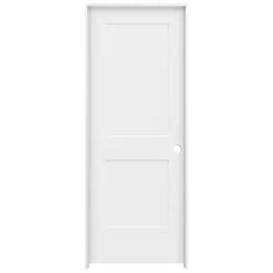 32 in. x 80 in. 2 Panel Monroe Primed Left-Hand Smooth Solid Core Molded Composite MDF Single Prehung Interior Door
