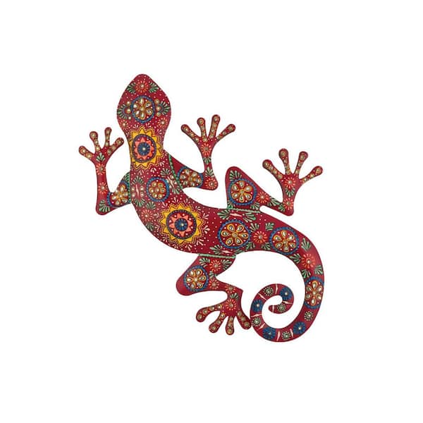 Maha Gecko Wall Decor 18 in. Red