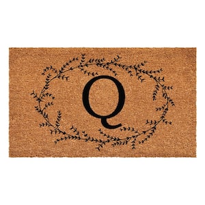 Rustic Leaf Vine Monogrammed Doormat, 36" x 72" (Letter Q)