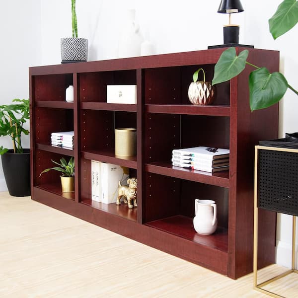 Concepts In Wood 36 in. Cherry Wood 9-shelf Standard Bookcase with