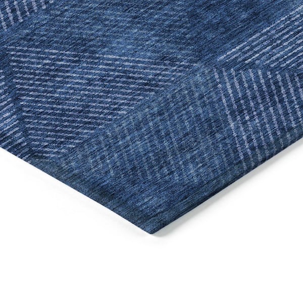 Chantille Machine Washable Indoor/Outdoor Abstract ACN777 Navy 8 ft. x 10 ft. Area Rug