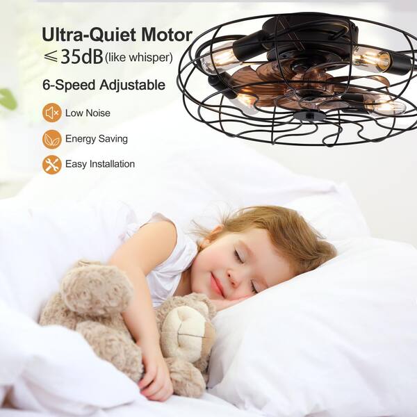 Jushua 19 in. Black Reversible Quiet DC Motor Downrod Mount