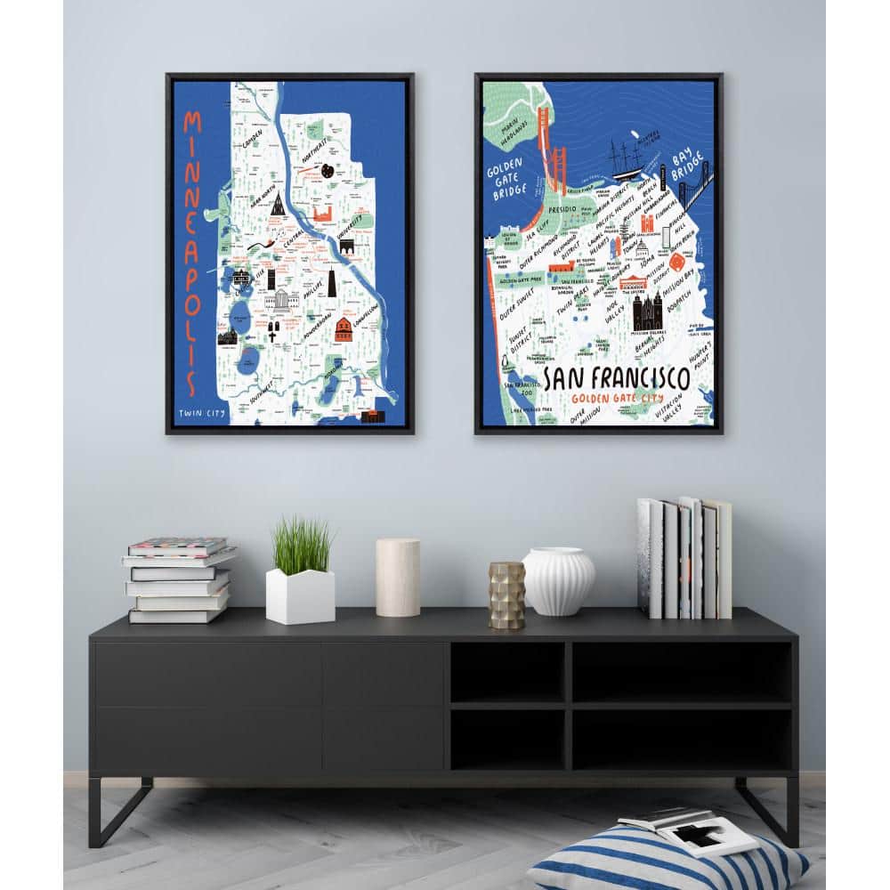 San Francisco Golden Gate City Framed Canvas Print for Kids