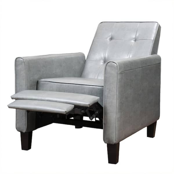 Noble House Jameson Dark Gray Faux Leather Standard (No Motion) Recliner