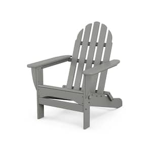 Classic Slate Grey Plastic Patio Adirondack Chair