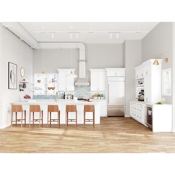 Designer Series Melvern 30 in. W x 12 in. D x 36 in. H Assembled Shaker Open Shelf Wall Kitchen Cabinet in White
