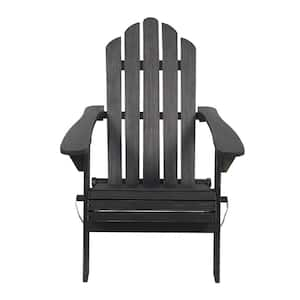 Hollywood Dark Gray Folding Wood Adirondack Chair