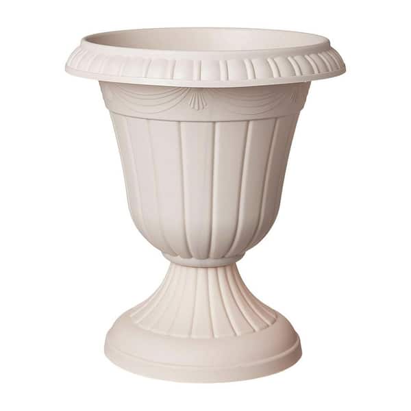 Arcadia Garden Products Traditional 16 in. x 18 in. Taupe Plastic Urn