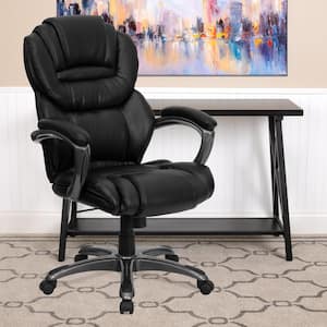Stella High Back Faux Leather Swivel Ergonomic Executive Chair in Black with Arms