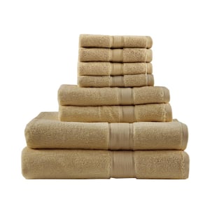 800GSM 8-Piece Beige 100% Premium Long-Staple Cotton Bath Towel Set