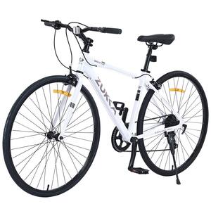 27.5 in. White Adult Shimano 7 Speed Hybrid Bike Aluminum Alloy Frame C-Brake Road City Bicycle