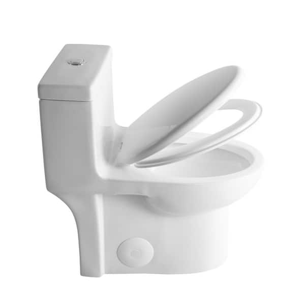 1-Piece 1.28 GPF Powerful Flush Elongated Toilet in Glossy White, cUPC Certified, WaterSense, ADA, Seat Included