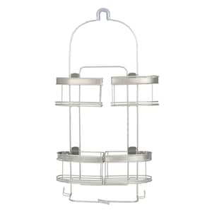 Premium Expandable Shower Caddy for Hand Held Shower or Tall Bottles in Stainless Steel
