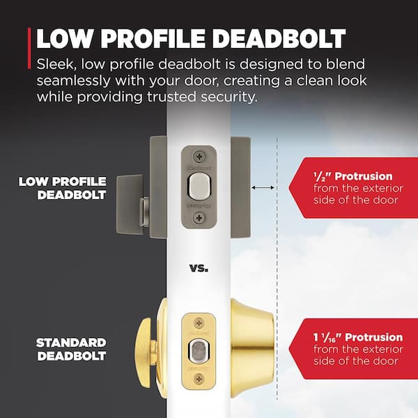 Kwikset Downtown Gunmetal Single Cylinder Square Keyed Entry Door