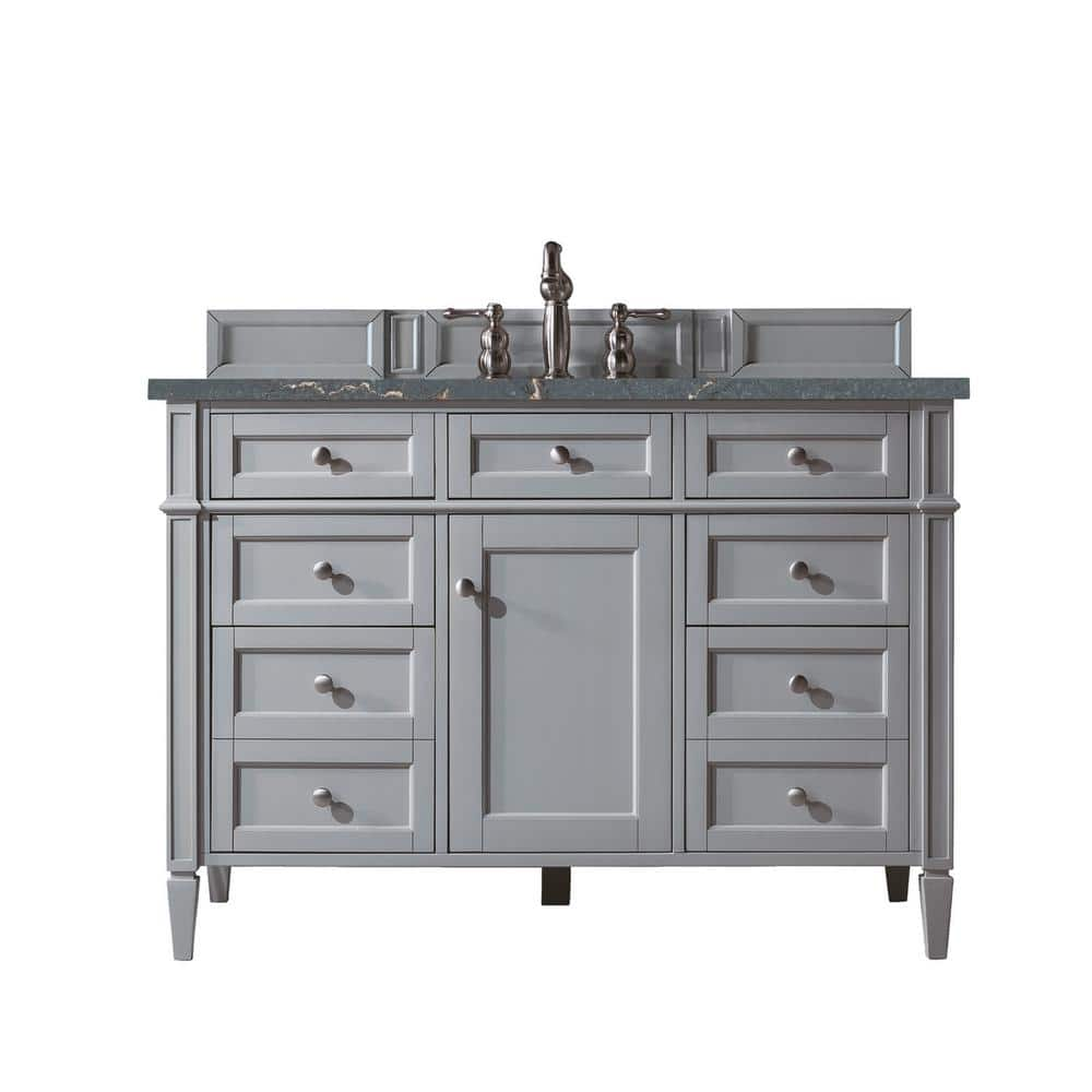 Brittany 48.0 in. W x 23.5 in. D x 34.0 in. H Bathroom Vanity in Urban Gray with Parisien Bleu Silestone Quartz Top -  James Martin Vanities, 650V48UGR3PBL