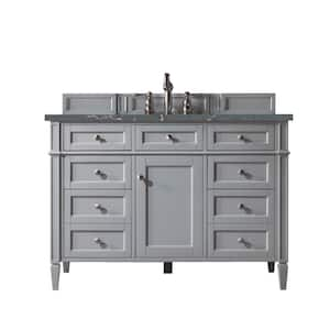 Brittany 48.0 in. W x 23.5 in. D x 34.0 in. H Bathroom Vanity in Urban Gray with Parisien Bleu Silestone Quartz Top