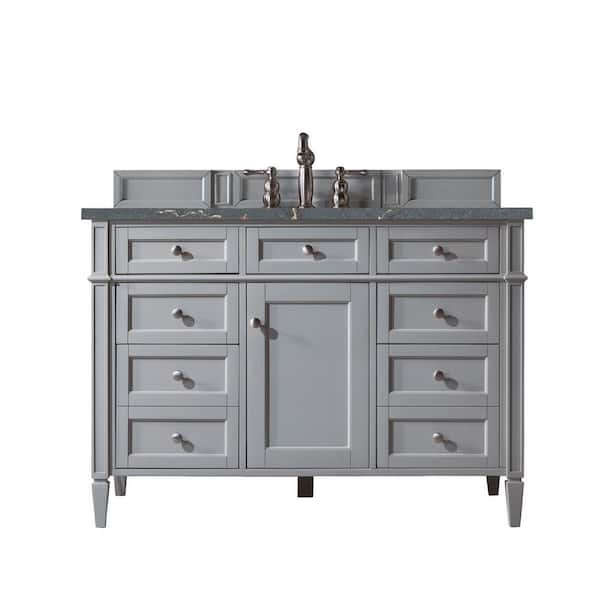 James Martin Vanities Brittany 48.0 in. W x 23.5 in. D x 34.0 in. H Bathroom Vanity in Urban Gray with Parisien Bleu Silestone Quartz Top
