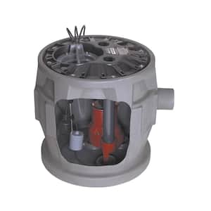 Pro380 Series 4/10 HP Submersible Pre-Assembled Simplex Sewage System with LE41 Pump, 24 in. x 24 in. Polyethylene Basin