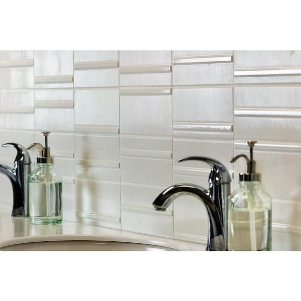 Magnitude Echo White 4 in. x 8 in. Polished Ceramic Subway Wall Tile (50 pieces / 10.76 sq. ft. / box)