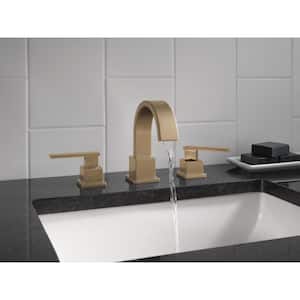 Vero 8 in. Widespread 2-Handle Bathroom Faucet with Metal Drain Assembly in Champagne Bronze