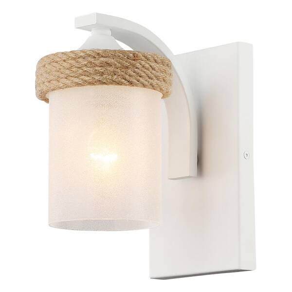 Golden Lighting - Chatham 1-Light Wall Sconce in Natural White with Clear Sandblasted Glass
