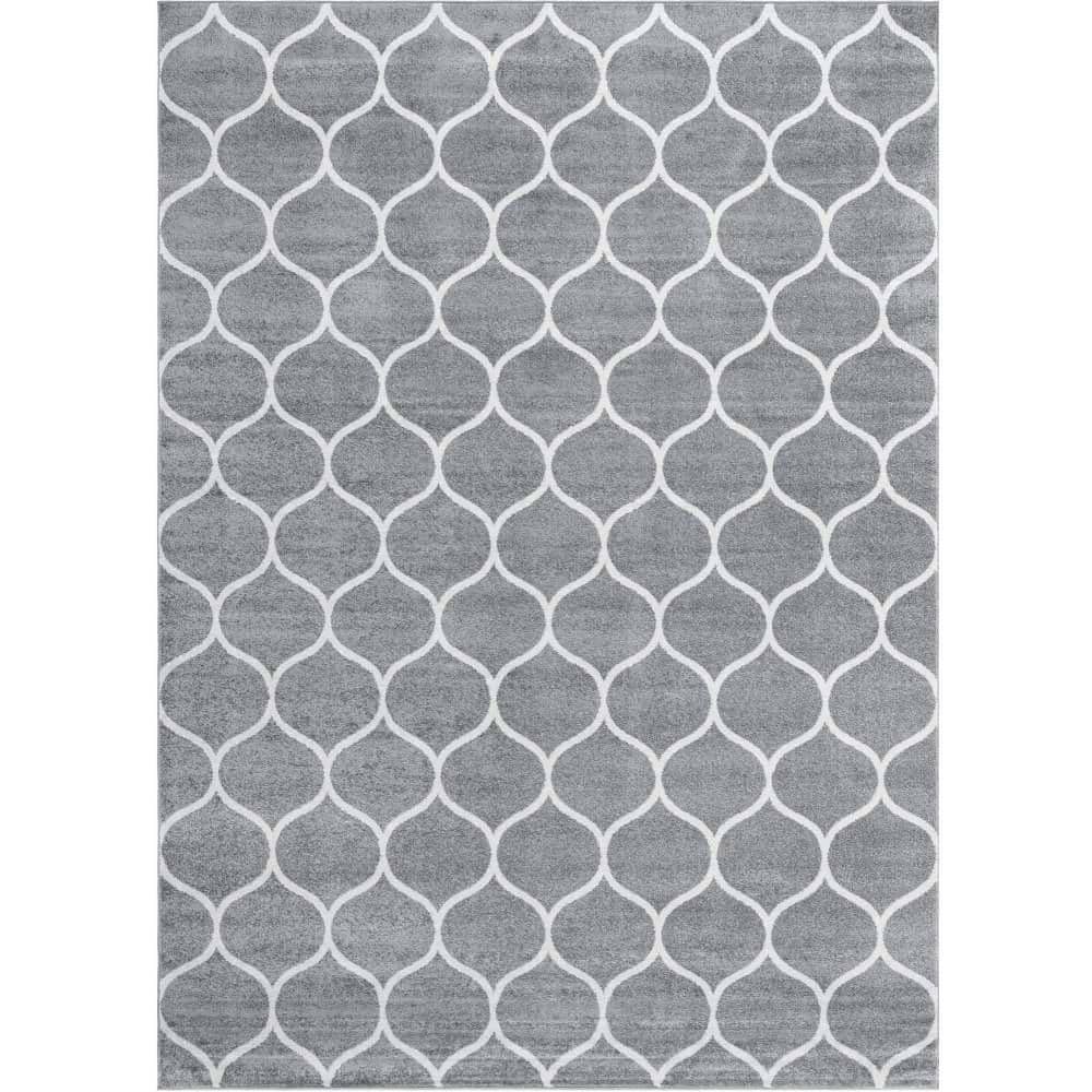 Trellis Frieze Rounded Light Gray 8 ft. x 11 ft. Area Rug price history on PriceWatchPro