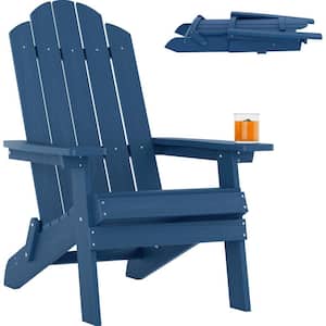 Mximu Black Plastic Outdoor Patio Folding Adirondack Chair FCH1302