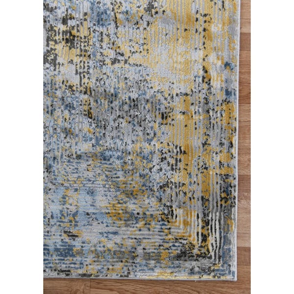 Amer Rugs Cairo Gold Gray Blue 2 Ft X, Gray Blue And Gold Area Rugs