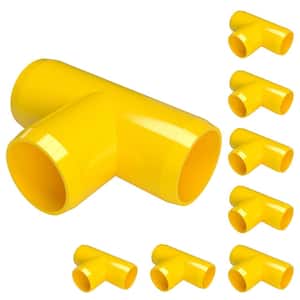 3/4 in. Furniture Grade PVC Tee in Yellow (8-Pack)