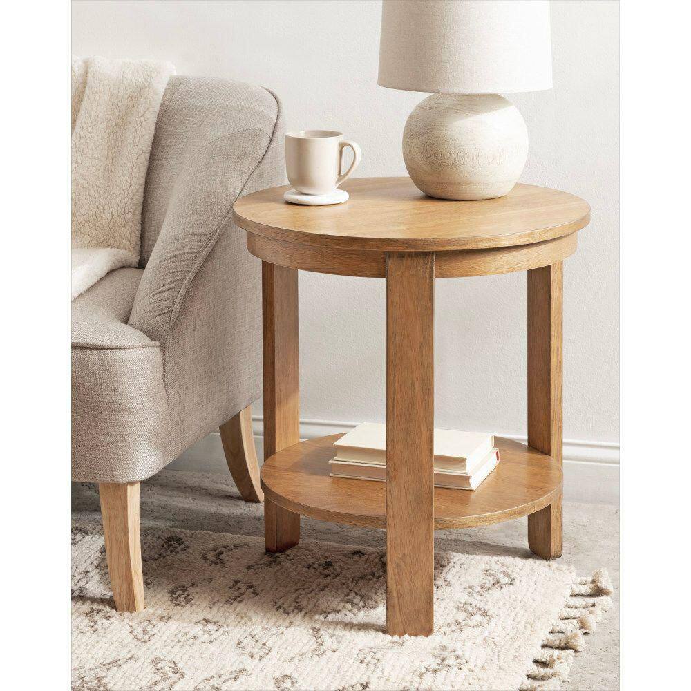 Oxford 22 in. W. Natural Round Transitional MDF End Table - thumbnail 10
