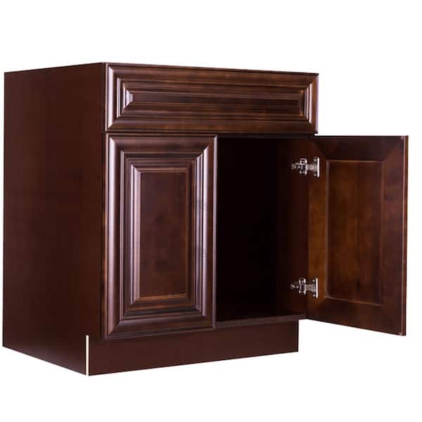LIFEART CABINETRY Edinburgh Espresso Plywood Raised Panel Stock Assembled Sink Base Kitchen Cabinet (24 in. W x 34.5 in. H x 24 in. D)