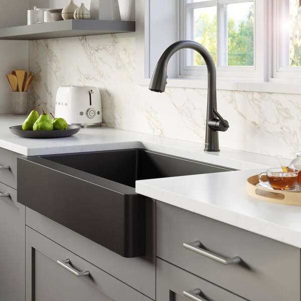 Karran QAR-750 Quartz/Granite 34 in. Double Bowl 50/50 Retrofit 