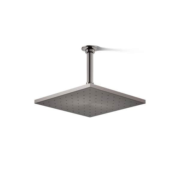 KOHLER 1-Spray Patterns 10 in. 1.75 GPM Rain Ceiling Mount Square Fixed Shower Head in Vibrant Titanium
