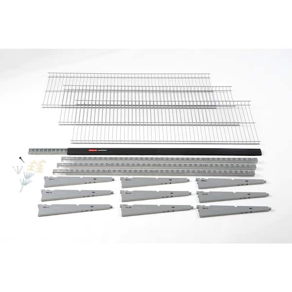 Rubbermaid 32 in. W Fast Track 16-piece Rail Shelf Kit, Black