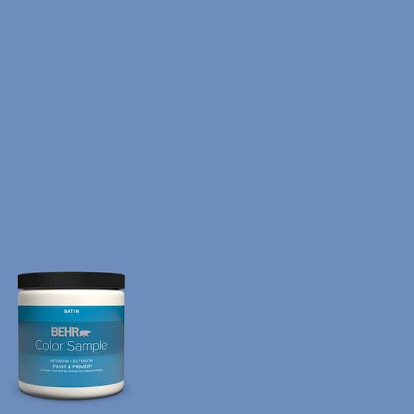 BEHR PREMIUM PLUS 8 oz. #PPU15-03 Dark Cobalt Blue Satin Enamel  Interior/Exterior Paint & Primer Color Sample B370316 - The Home Depot