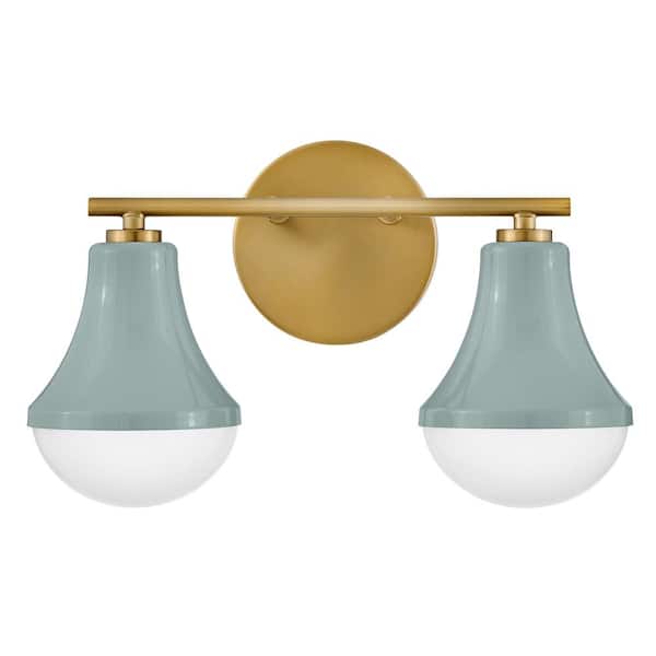 Haddie 14.5 in. 2 Light Seafoam Vanity Light