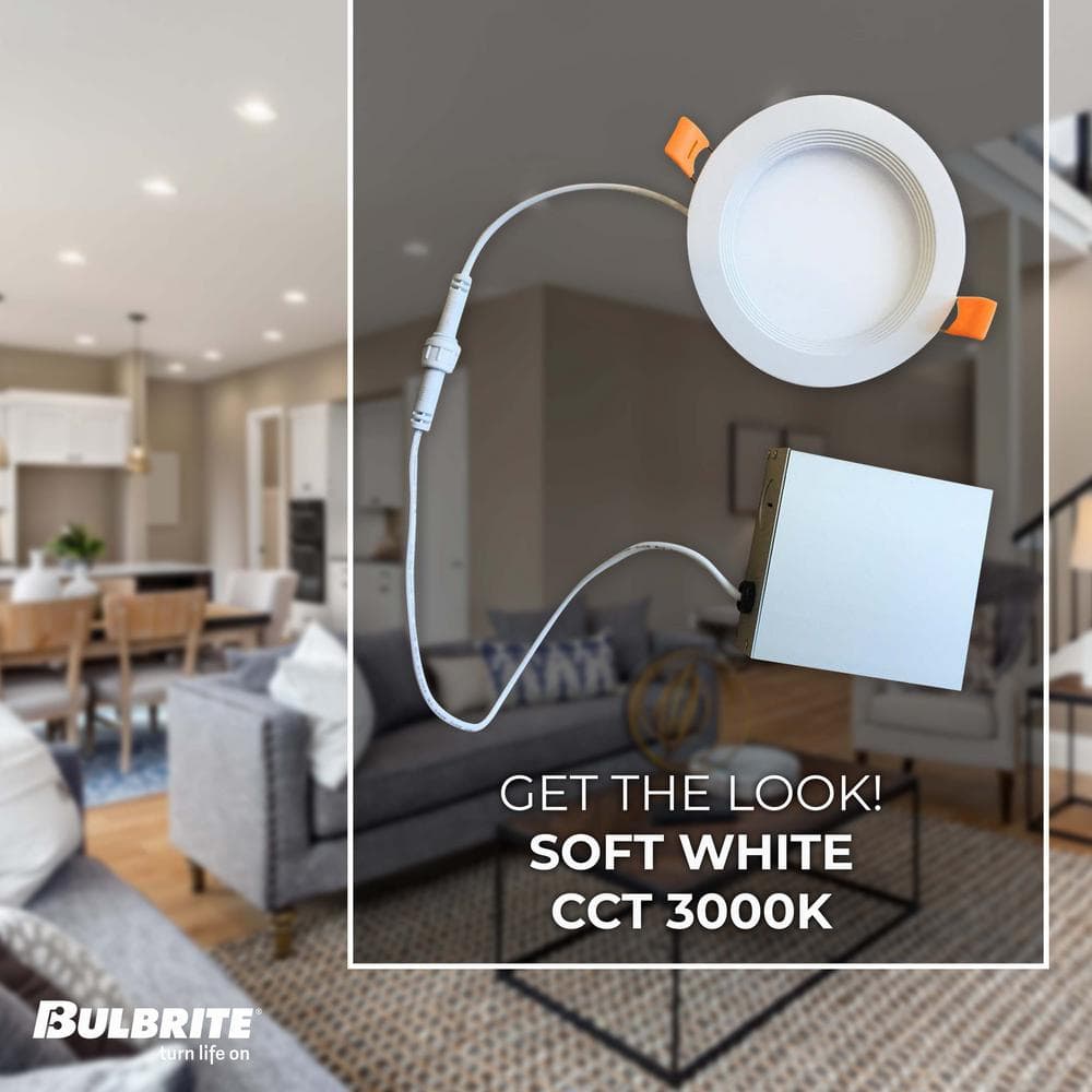 White Aluminum 4'' Dimmable LED Recessed Lighting Kit