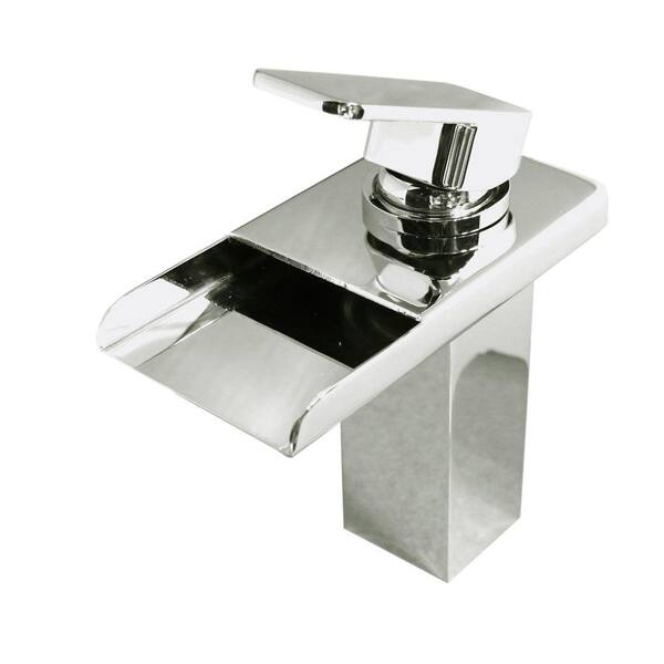 Kokols Viynl Series Single Hole 1-Handle Color Chang LED Vessel Waterfall Bathroom Faucet in Chrome
