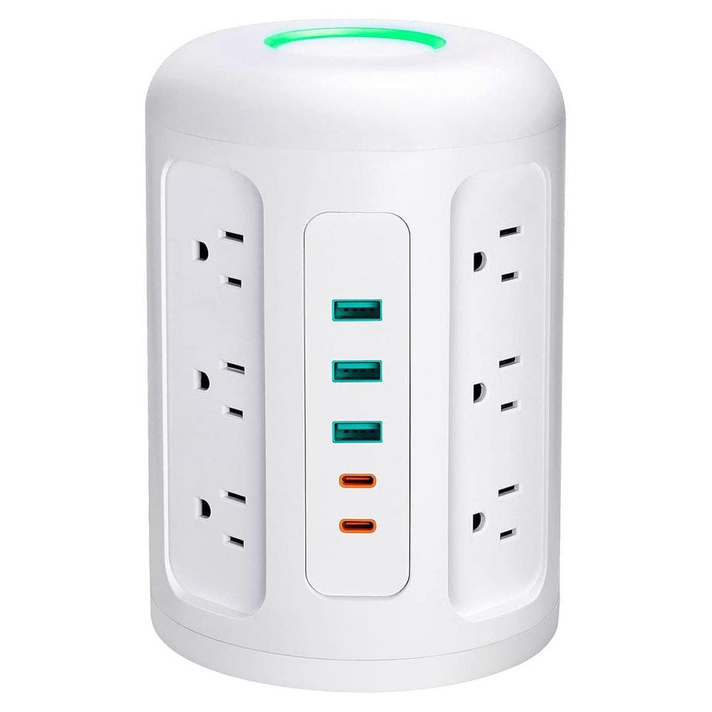 12 Widely Spaced AC Outlets Power Strip 5ft Cord Extension Cord Surge Protector with 2 USB-C Ports & 3 USB-A Ports price history on PriceWatchPro