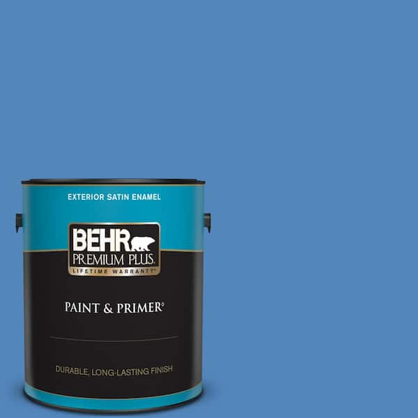 BEHR PREMIUM PLUS 1 gal. #570B-6 Handsome Hue Satin Enamel Exterior Paint & Primer