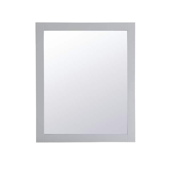 Unbranded Timeless Home 30 in. W x 36 in. H x Contemporary Wood Framed Rectangle Grey Mirror