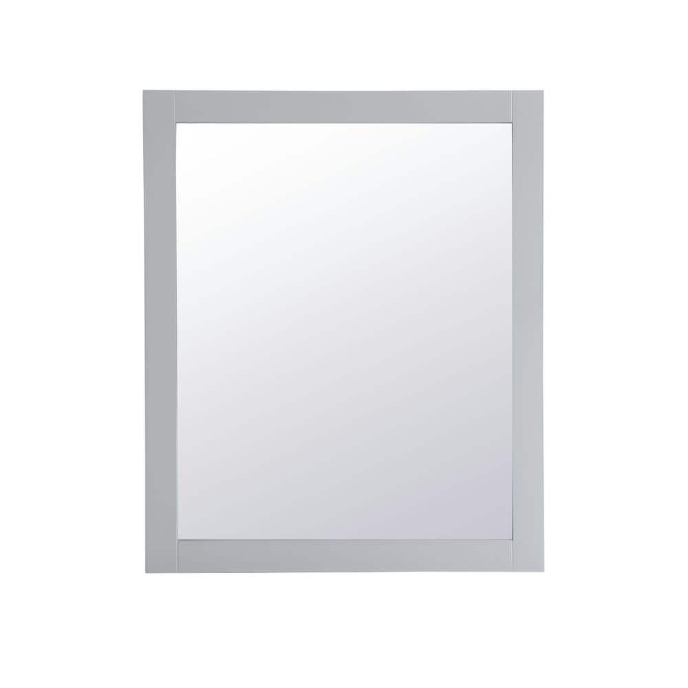 Medium Rectangle Grey Contemporary Mirror (36 in. H x 30 in. W)