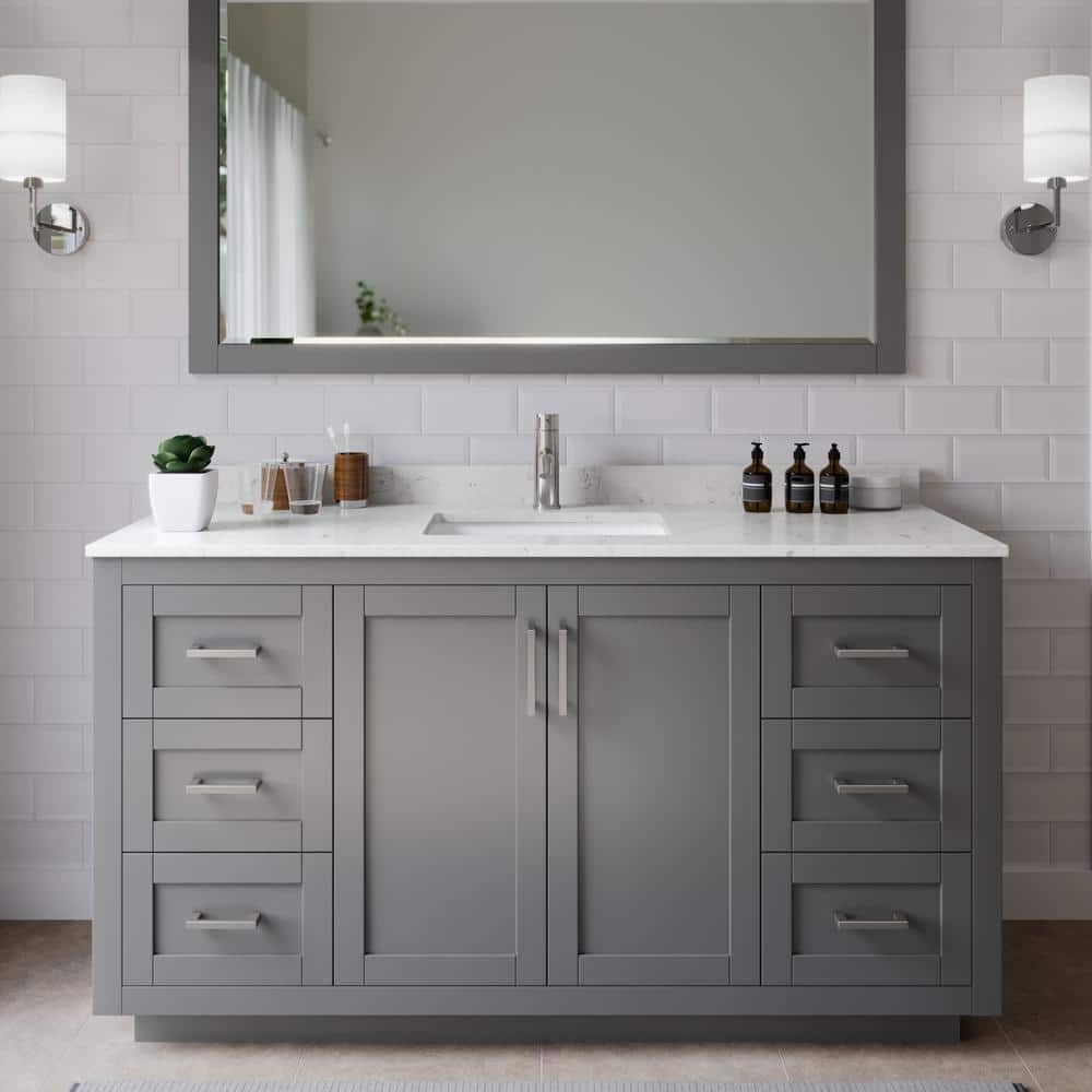 Wyndham Collection Miranda 60 in. W Single Bath Vanity in Dark
